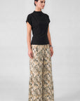 HIGH NECK SHORT SLEEVE DOLMAN TOP