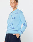 NAUTICAL MOTIF POLO SWEATER