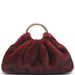 RING HANDLE FAUX FUR HANDBAG