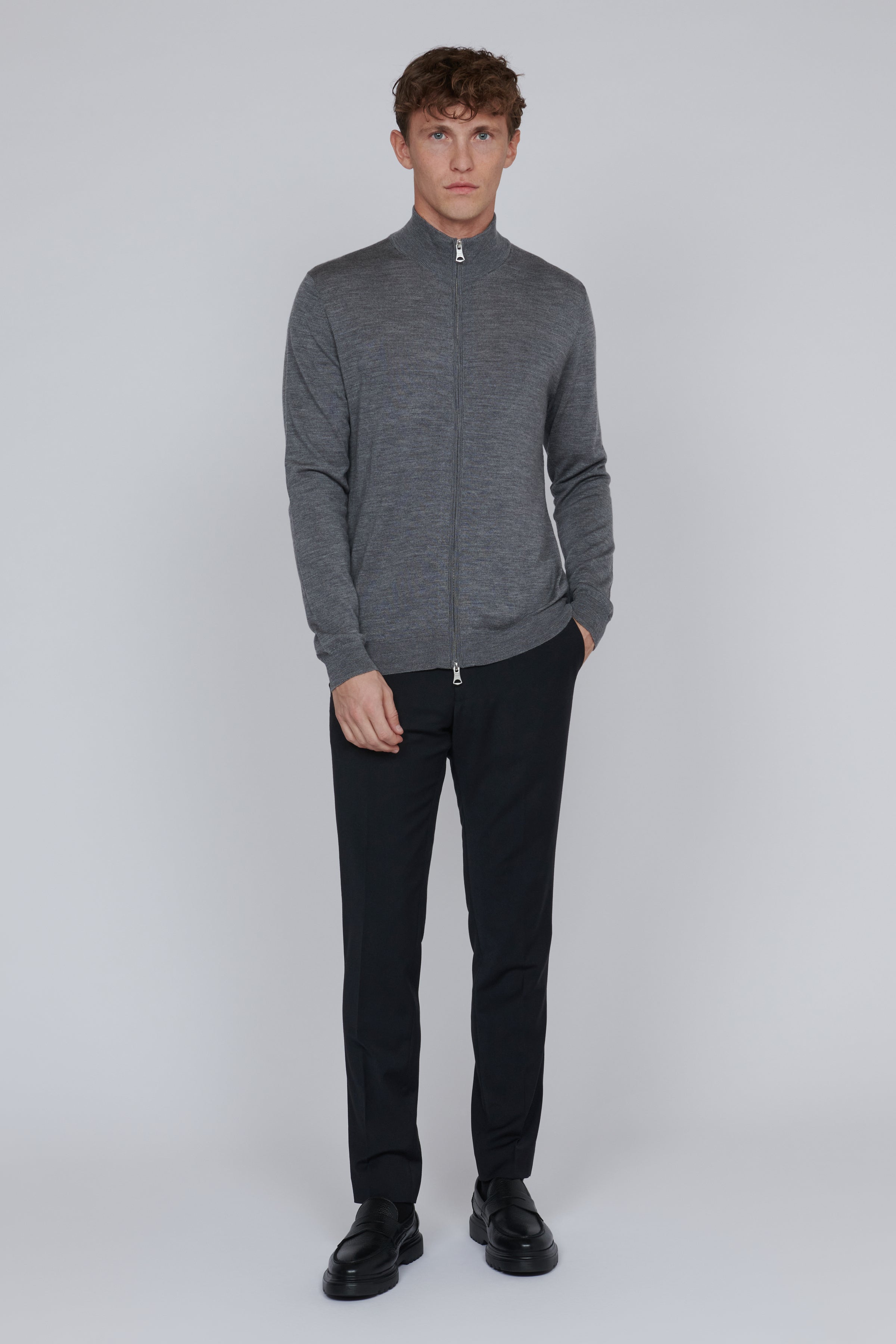 MAMASON MERINO FULL ZIP SWEATER