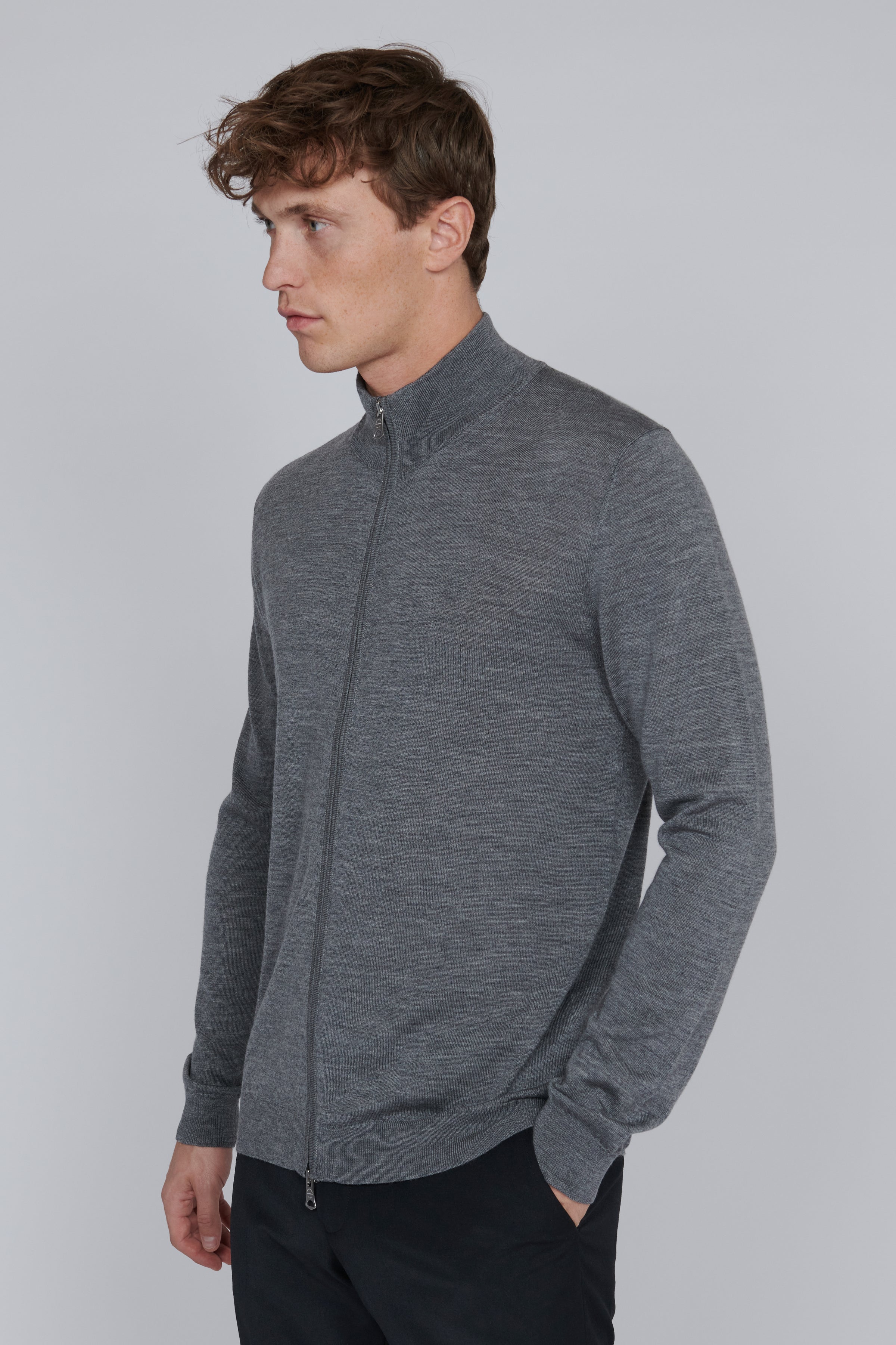 MAMASON MERINO FULL ZIP SWEATER