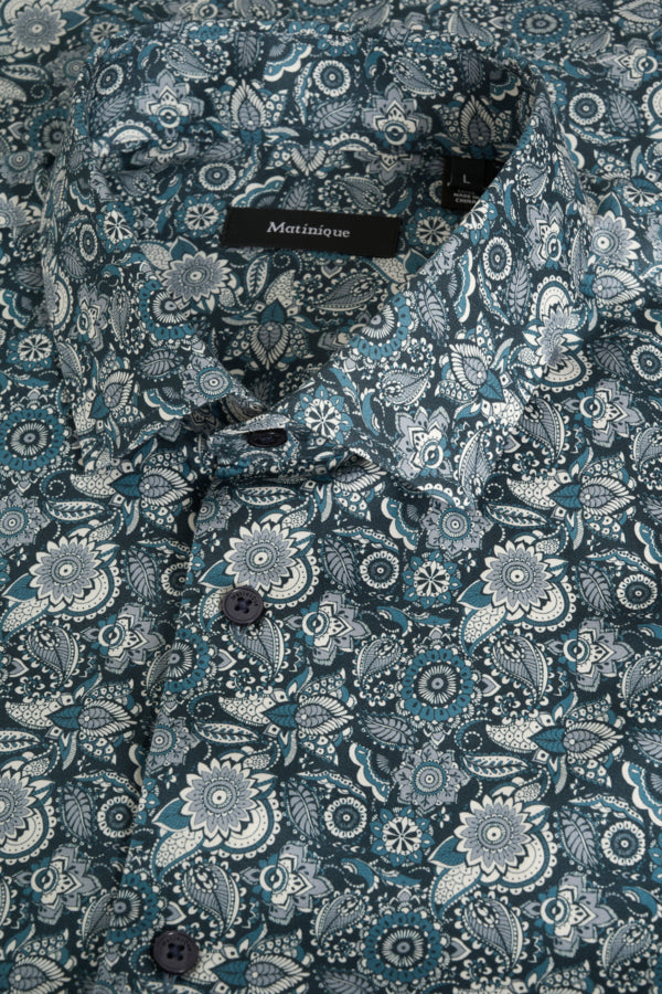 MATROSOL BN PAISLEY FLORAL LONG SLEEVE SHIRT