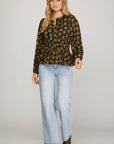 FLORAL BLOUSE WITH GATHERED WAIST