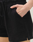 COTTON GAUZE DRAWSTRING SHORTS