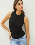 RIB KNIT HIGH NECK TANK