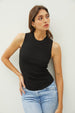 RIB KNIT HIGH NECK TANK