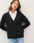 V-NECK FINE KNIT CARDIGAN