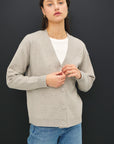 V-NECK FINE KNIT CARDIGAN