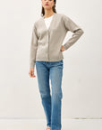 V-NECK FINE KNIT CARDIGAN