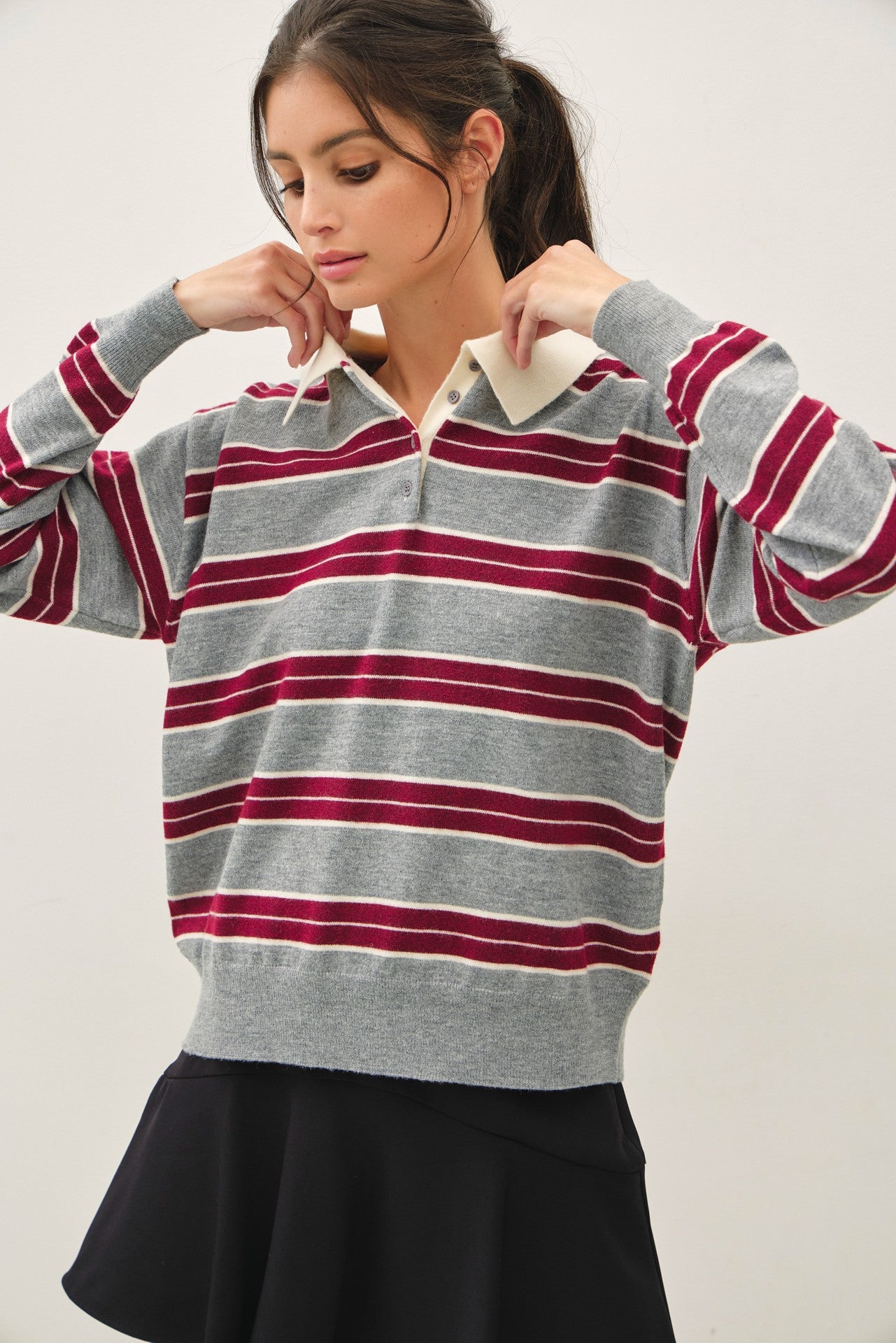 STRIPED RUGBY SWEATER