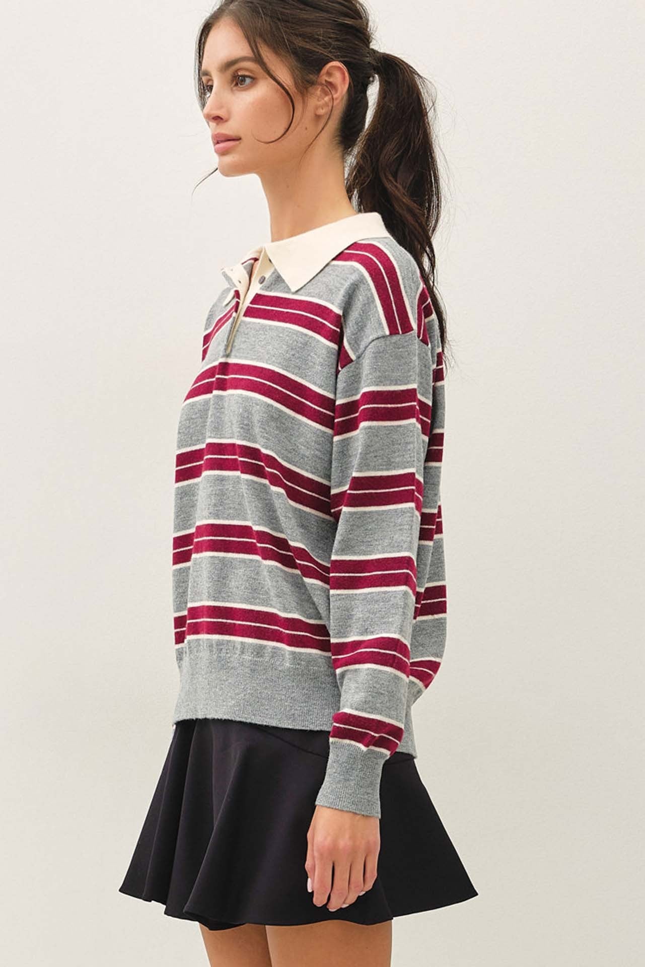 STRIPED RUGBY SWEATER