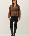 PLAID SWEATER JACKET