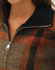 PLAID SWEATER JACKET