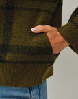 PLAID ZIP UP SWEATER JACKET