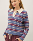 STRIPED POLO SWEATER