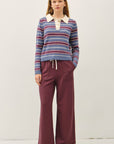 STRIPED POLO SWEATER