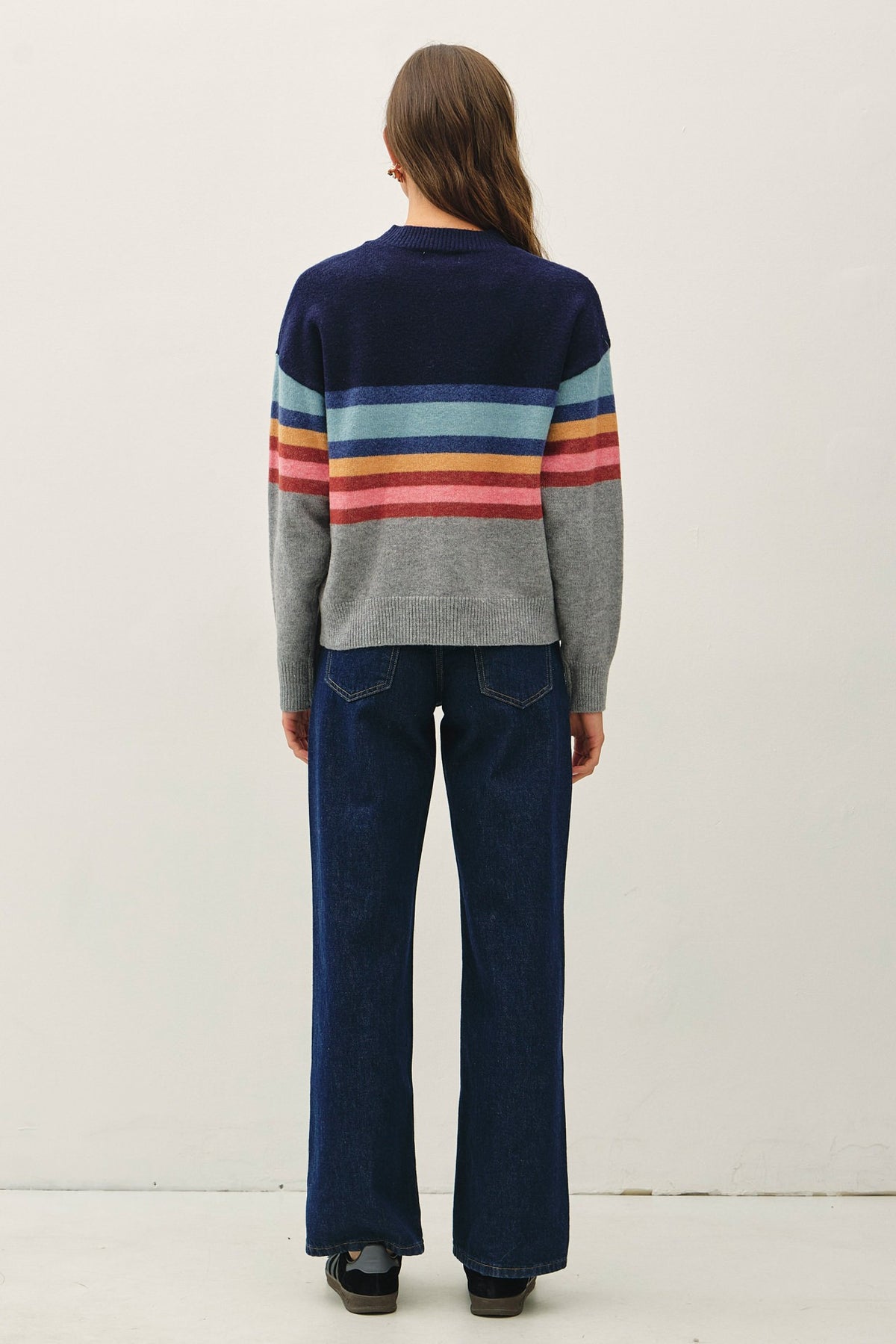STRIPED COLOUR BLOCK SWEATER