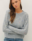 DOTTED CREW NECK SWEATER