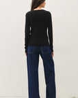 POINTELLE SLEEVE FINE KNIT SWEATER
