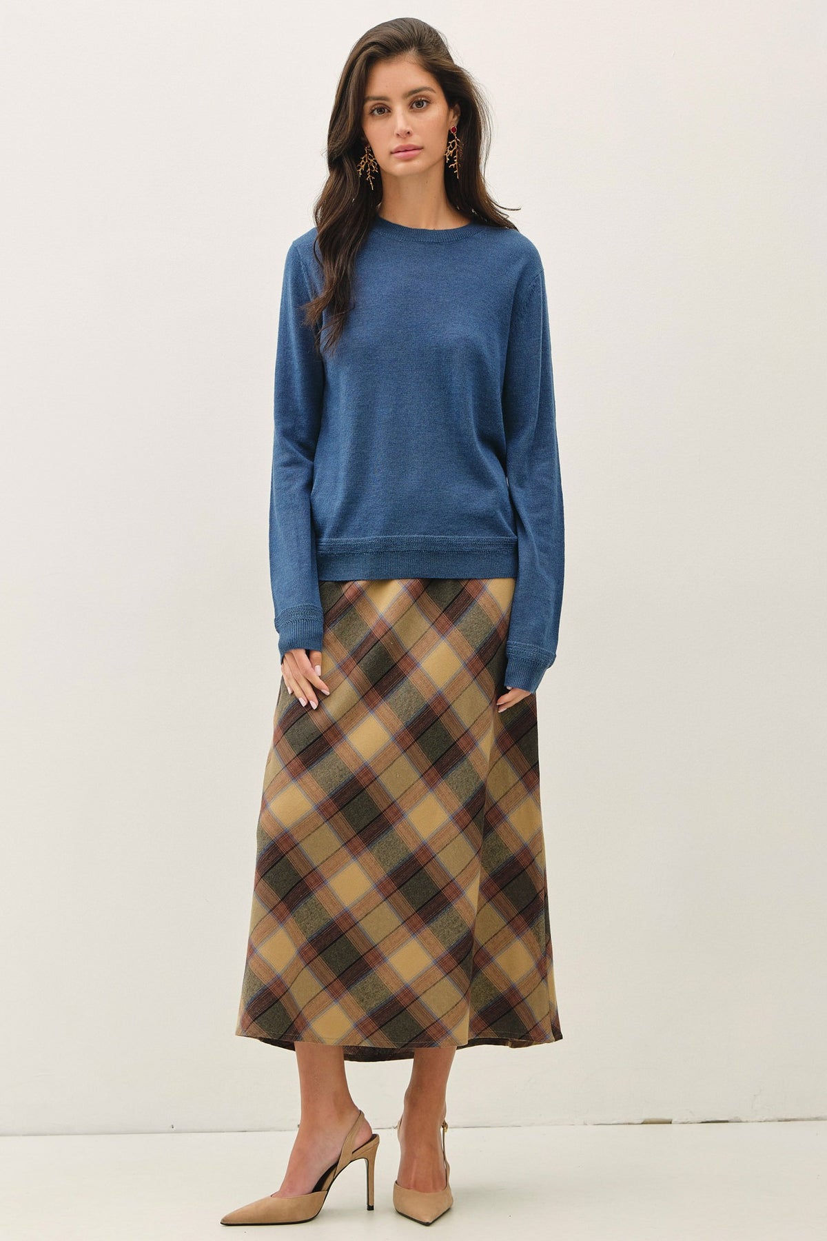 SUNSET PLAID A-LINE SKIRT