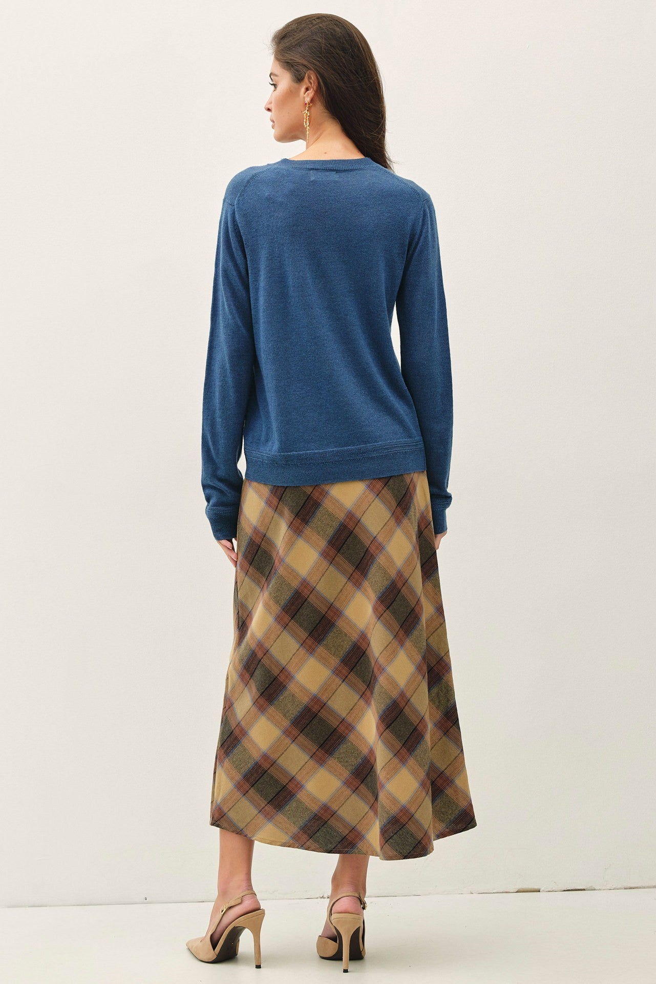 SUNSET PLAID A-LINE SKIRT