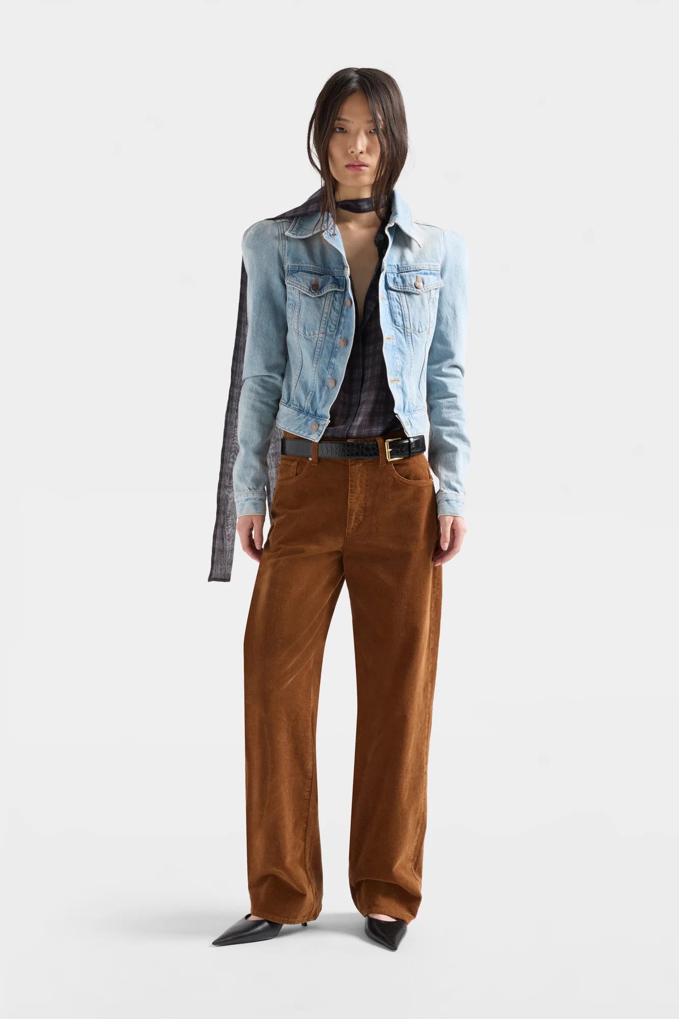 STOVEPIPE STRAIGHT IN CORDUROY COGNAC