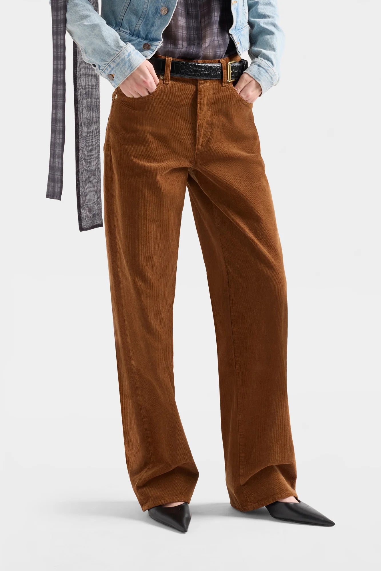 STOVEPIPE STRAIGHT IN CORDUROY COGNAC
