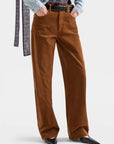STOVEPIPE STRAIGHT IN CORDUROY COGNAC