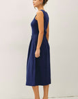 COTTON RIB TANK DRESS WITH GAUZE SKIRT