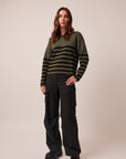 FLORALIE STRIPED CREW NECK SWEATER