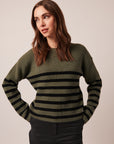 FLORALIE STRIPED CREW NECK SWEATER