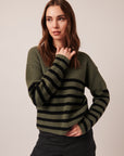 FLORALIE STRIPED CREW NECK SWEATER