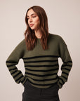 FLORALIE STRIPED CREW NECK SWEATER