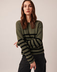 FLORALIE STRIPED CREW NECK SWEATER