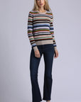 STRIPED CASHMERE CREW NECK SWEATER