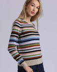 STRIPED CASHMERE CREW NECK SWEATER