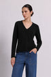 SOUTHERN CASHMERE ROLLED TRIMS V-NECK SWEATER