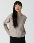 ADDIE CREW NECK SWEATER WITH CABLE DETAIL