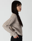 ADDIE CREW NECK SWEATER WITH CABLE DETAIL