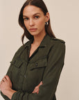 *COMING SOON* CROPPED UTILITY JACKET WITH FRAY HEM