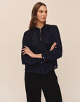 *COMING SOON* SHADOW SATIN GINGHAM SHIRRED PULLOVER