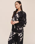 NOIR BLOOM MANDARIN COLLAR SHIRT