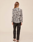 METROPOLITAN PRINT SHIRRED SHOULDER SHIRT