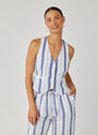 COASTAL OMBRE STRIPE CINCH BACK VEST