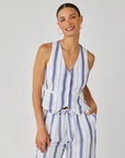 COASTAL OMBRE STRIPE CINCH BACK VEST