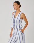 COASTAL OMBRE STRIPE CINCH BACK VEST