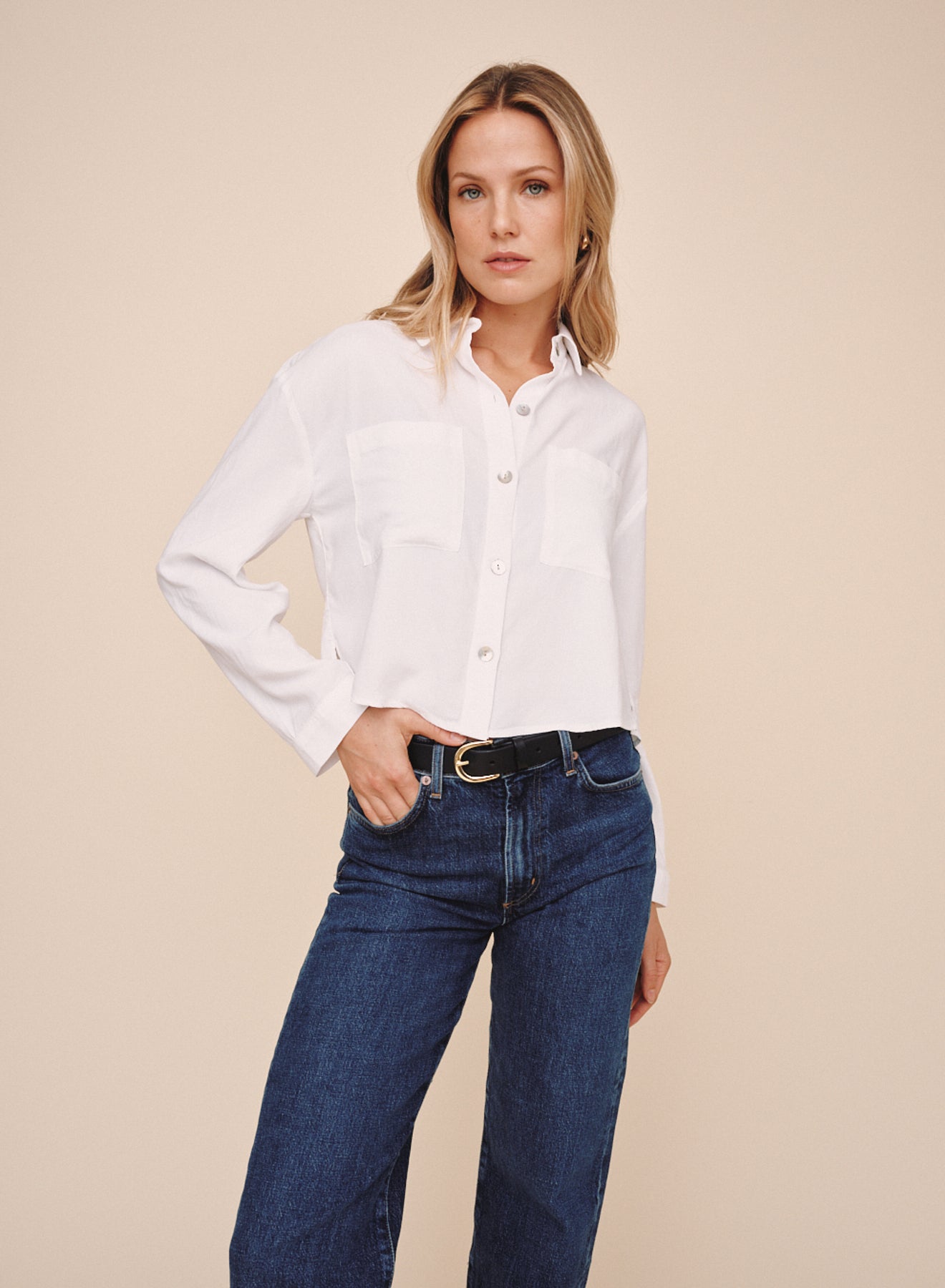 *COMING SOON* CROPPED BUTTON DOWN SHIRT