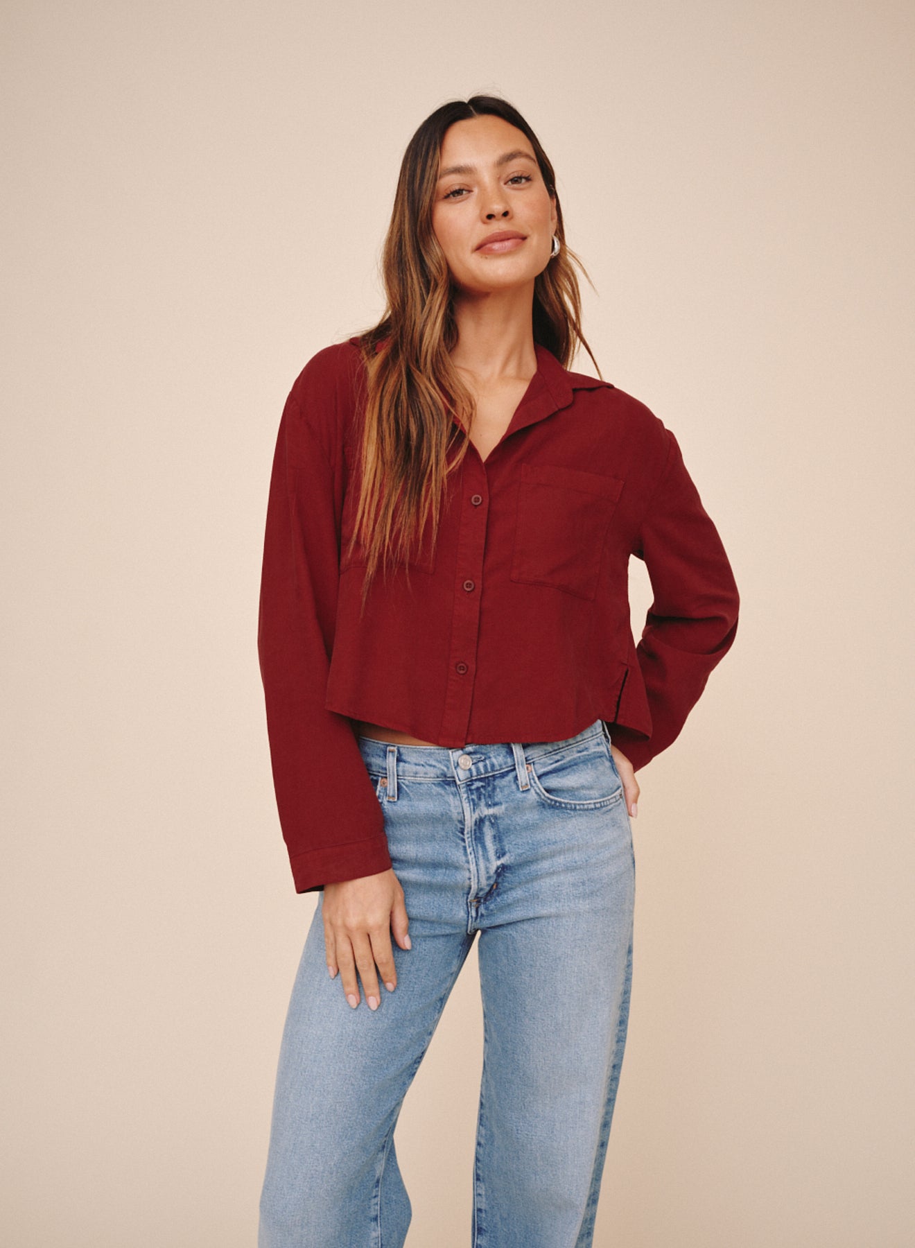*COMING SOON* CROPPED BUTTON DOWN SHIRT