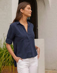 SPLIT BACK BUTTON DOWN SHIRT