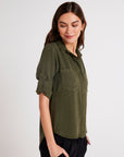 SPLIT BACK BUTTON DOWN SHIRT